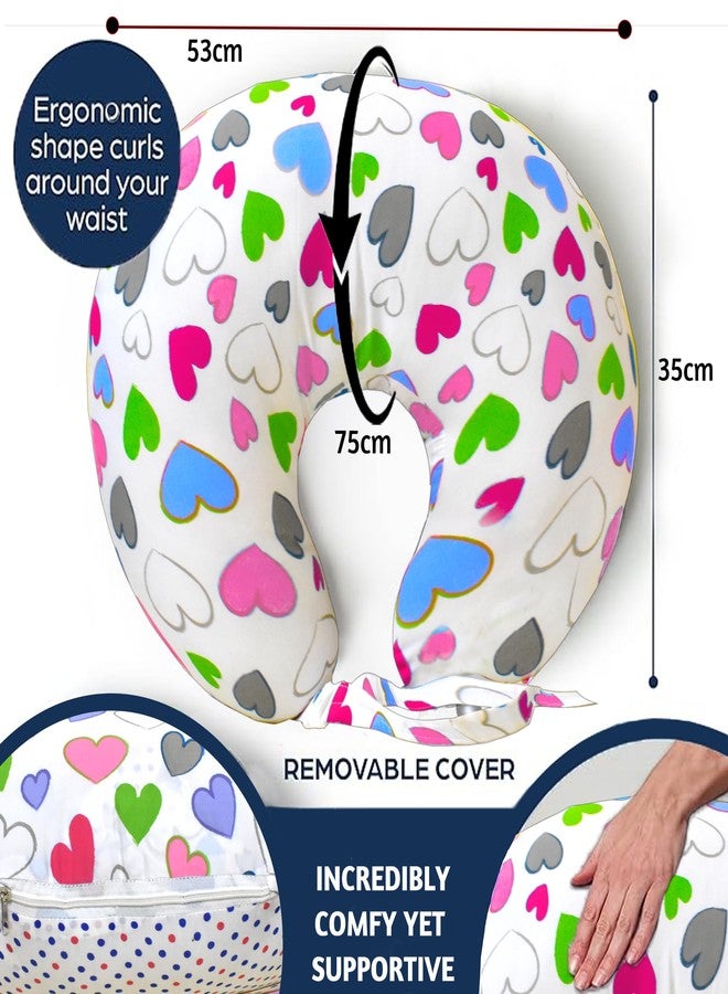 VParents Multipurpose Baby Feeding Nursing Cum Maternity Pillow for New Born Cotton, Recommended for Maternity, Nursing, Medical Daisy (Pink) 110249 - Image 3