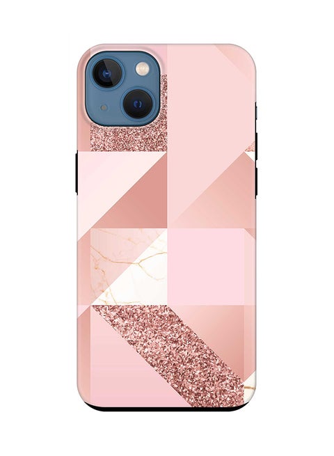 Tough Pro Series Case for Apple iPhone 14 Dual Layer hybrid PC & TPU Customized Mobile Cover Shield with inner TPU protection Matte Finish - Marble Pink Geometric