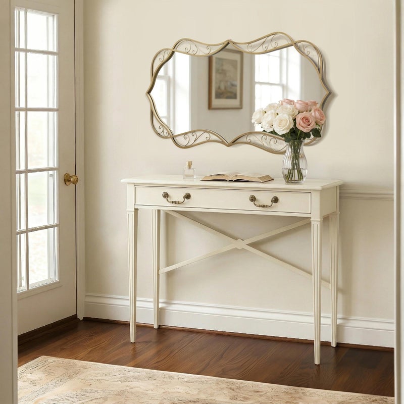 Besdomus Gold Bathroom Wall Mirror: 24"x48" Vintage Matt Gold Mirror for Wall - Vertical or Horizontal Hanging - Home Decor for Living Room/Fireplace/Bathroom - Wall Decor for Homemakers - Image 3