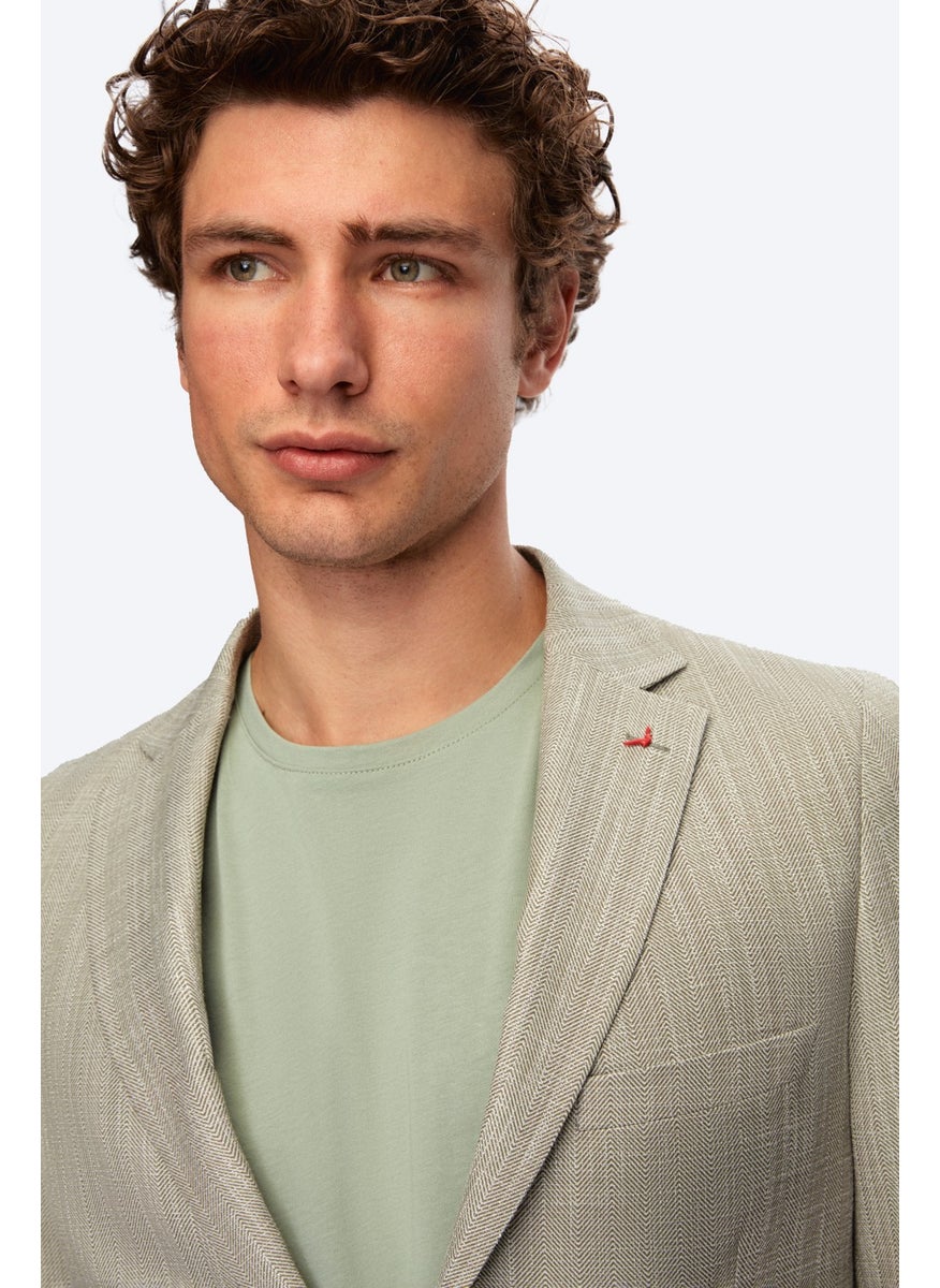 D'S DAMAT D'S Groom Slim Fit Green Printed Fabric Jacket 0HC04AK12494M  - Image 3