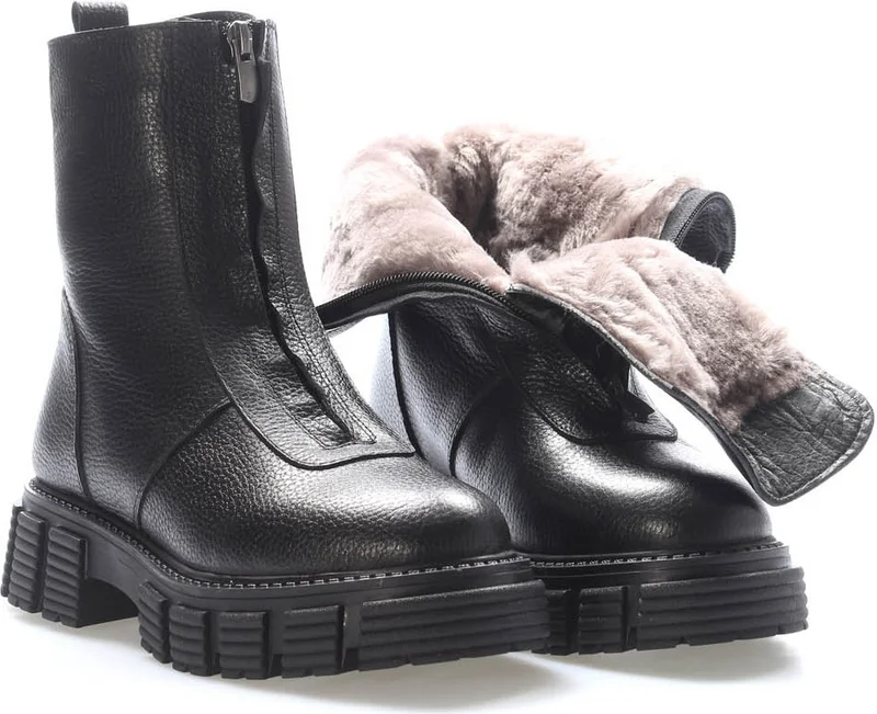 فاست ستيب Genuine Leather Fur Women's Classic Boots 710KZA6006