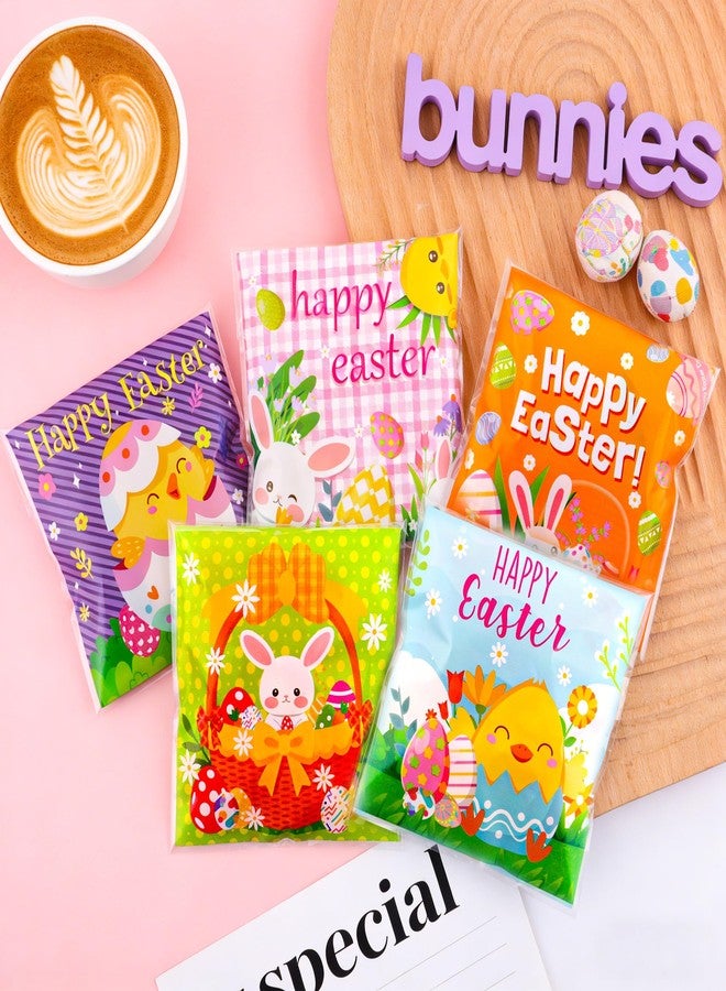 Nelisylux Easter Treat Bags, 100 PCS Self Sealing Clear Easter Goodie Bags, Plastic Easter Cellophane Candy Cookie Snack Goody Gift Bags for Easter Spring Holiday Party Favors Supplies Gift Giving Decorations - Image 2