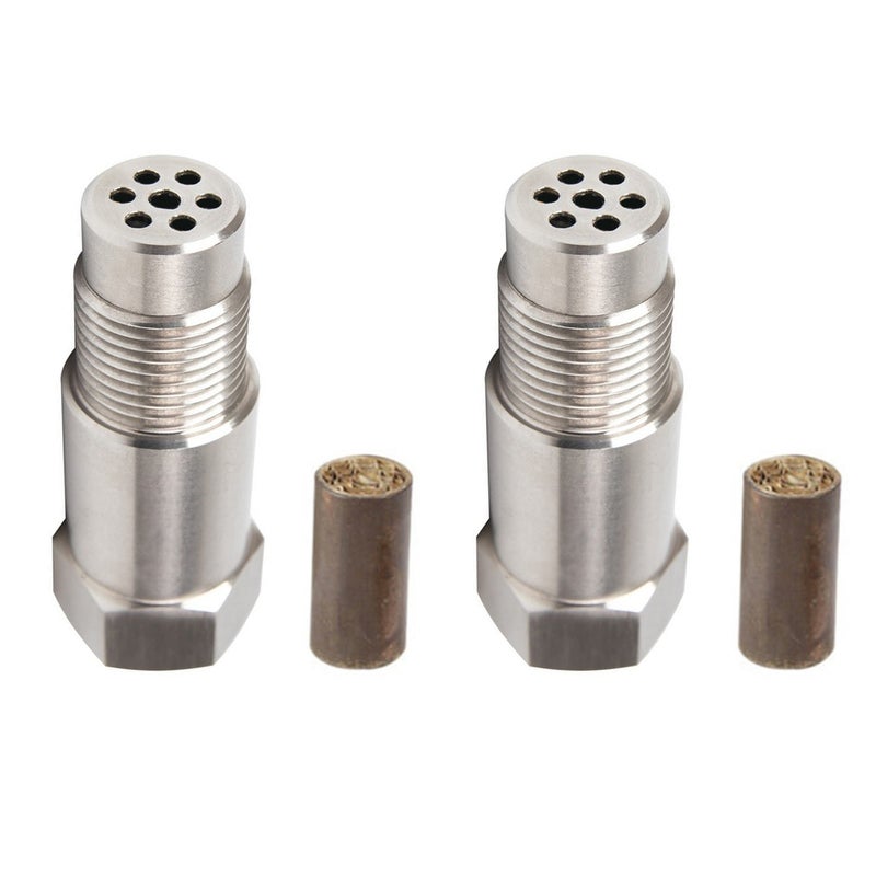 مفرق مقياس الأوكسجين (O2 Sensor Spacer): 2 قطع من فلتر الفولاذ المعدني الفضي لقلب حذف إشارة المحرك (CEL Eliminator) - مناسب عالميًا بالقياس M18X1.50 لأنظمة محركات السيارات - Image 1