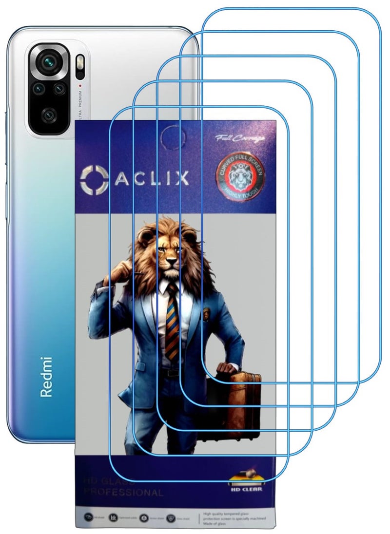 ACLIX 5 Pieces Antistatic ESD Dustproof Premium Quality High Definition Clear Tempered Glass Screen Protector Designed For Xiaomi Redmi Note 10 - Image 1