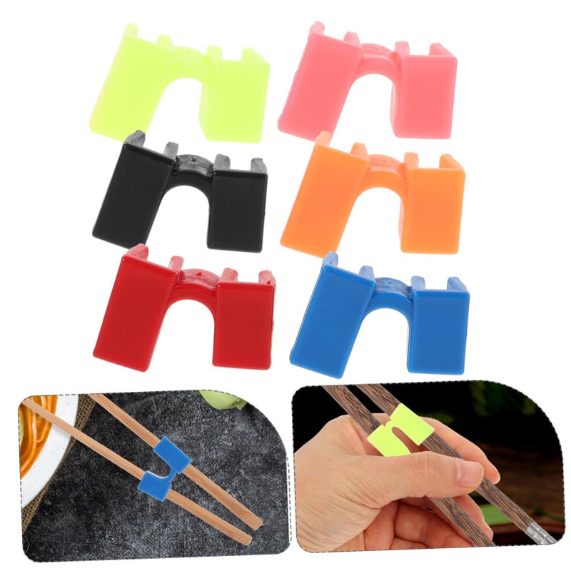 Reusable Chopstick Helpers 6PCS Training Clamps with Hinges Lightweight Plastic for Adults Beginners - Image 4