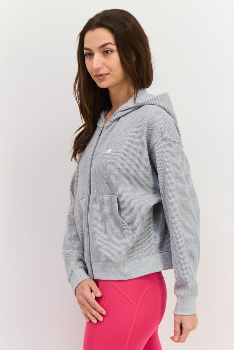 New Balance Women Sportswear Fit Long Sleeve Outdoor Hoodies, Grey - Image 3