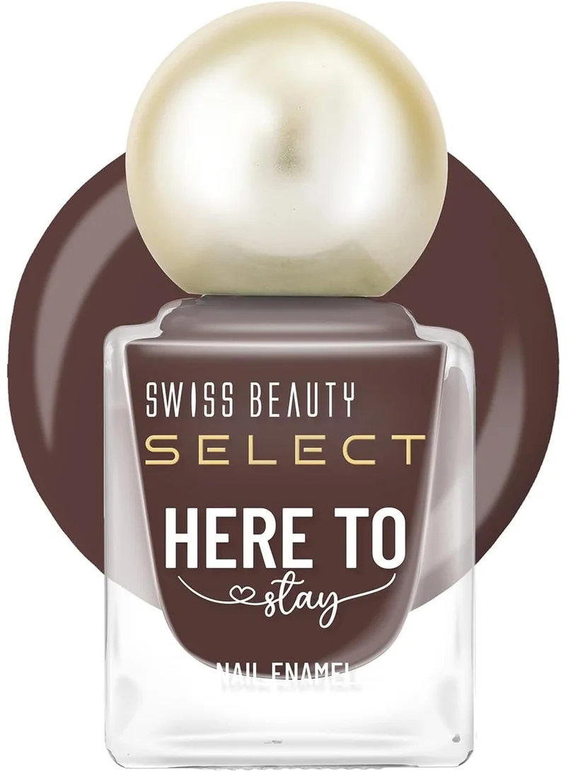 Swiss Beauty Swiss Beauty Select Here to Stay Nail Enamel with High gloss finish | Waterproof & Long-Lasting | Non - stain chip resistant | Shade- Burnt Coco, 12ml |