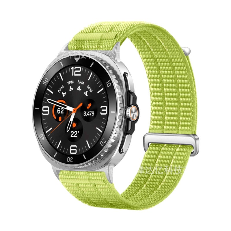 Adjustable Loop Strap Smartwatch Band Compatible with Samsung Galaxy Watch 8 with Fit Replacement Strap in Nylon Green - Image 1