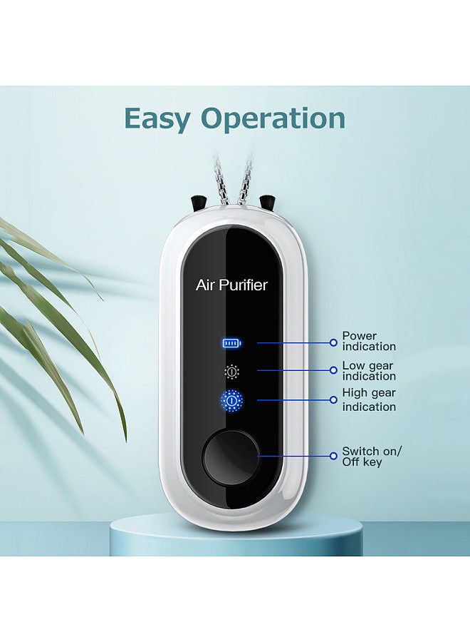 Mini Portable Hanging Neck Anion Air Purifier Fast Air Purification High/Low Gear Adjustment Built-in Battery Black(Lanyard)  - Image 5