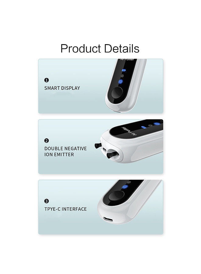 Mini Portable Hanging Neck Anion Air Purifier Fast Air Purification High/Low Gear Adjustment Built-in Battery Black(Lanyard)  - Image 4