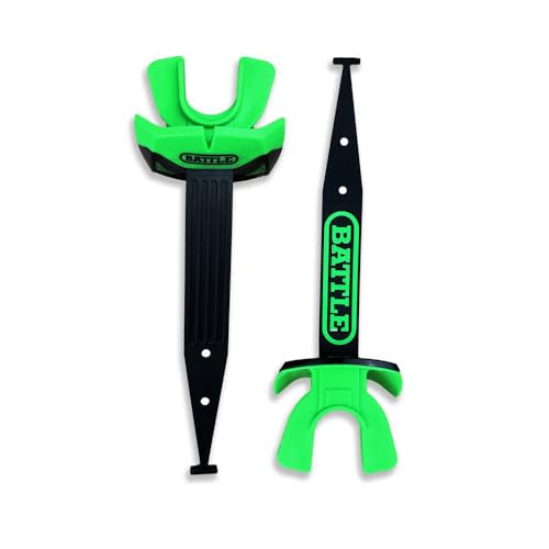 Battle Sports Speed Pro TwoTone Mouthguard No Boil Braces Compatible Connected Strap Maximum Breathability BlackNeon Green - Image 1