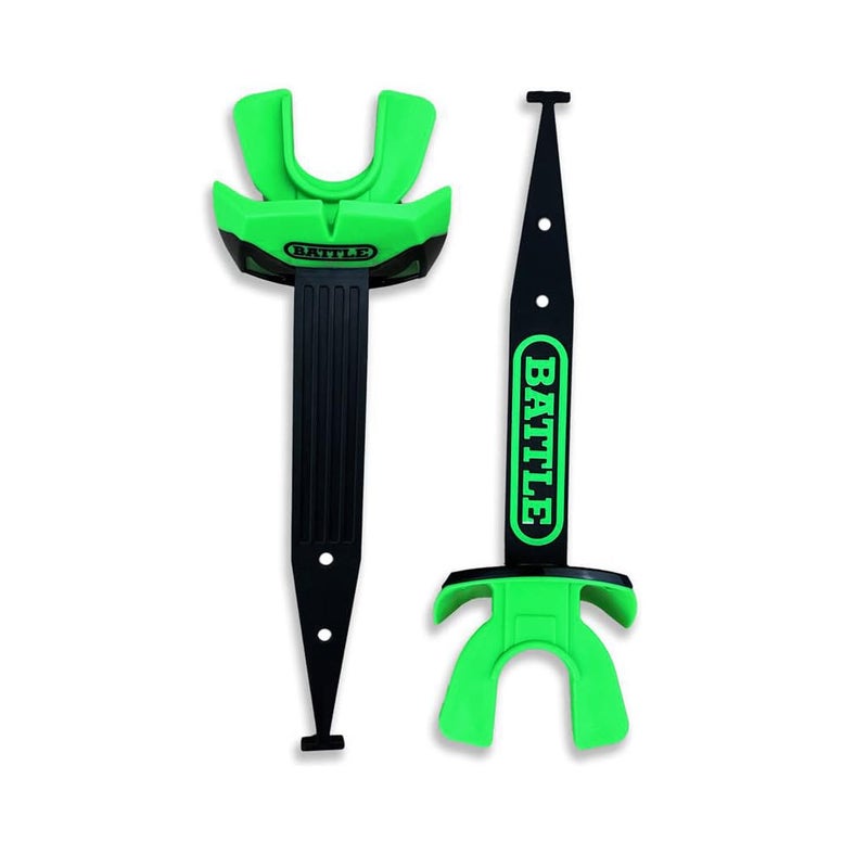 Battle Sports Speed Pro TwoTone Mouthguard No Boil Braces Compatible Connected Strap Maximum Breathability BlackNeon Green - Image 2