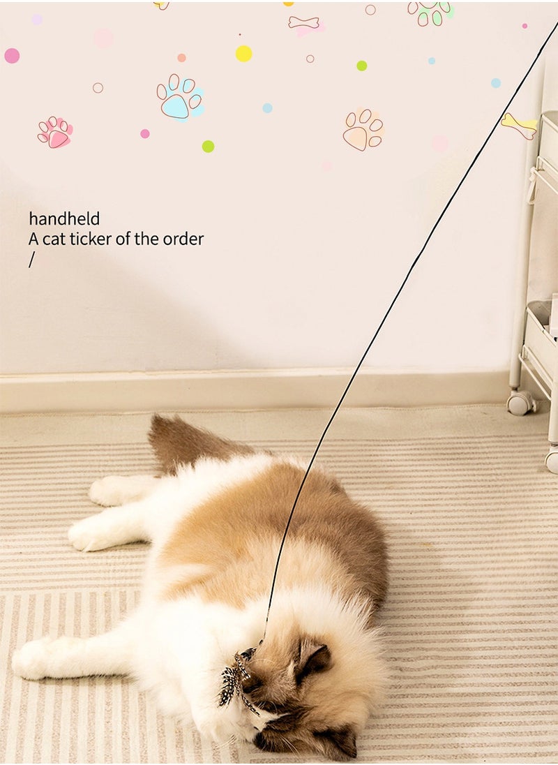 Kidle Cat Teaser Stick Cat Toy Self-Entertainment Long Rod Feather Replacement Head Bite-Resistant Interactive Artifact  - Image 5