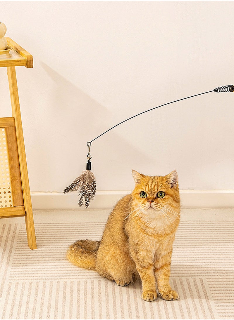Kidle Cat Teaser Stick Cat Toy Self-Entertainment Long Rod Feather Replacement Head Bite-Resistant Interactive Artifact  - Image 4