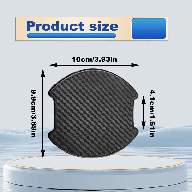 LTDCVTR 4PCS Car Door Handle Scratch Protector, Universal 3D Carbon Fiber Texture Anti-Scratch Doors Handle Paint Protection Film Cover Accessories for Most Vehicles (Large) - Image 2