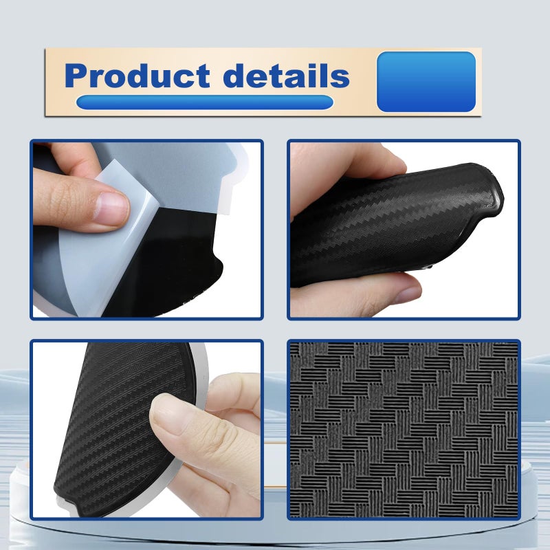 LTDCVTR 4PCS Car Door Handle Scratch Protector, Universal 3D Carbon Fiber Texture Anti-Scratch Doors Handle Paint Protection Film Cover Accessories for Most Vehicles (Large) - Image 4