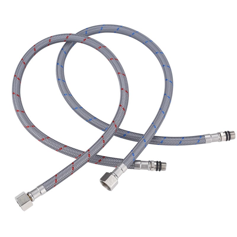 32 Inch Faucet Supply Lines 38 Female Comp M10 Male 1 Pair ARCORA 32 Braided Nylon Bathroom Faucet Hose