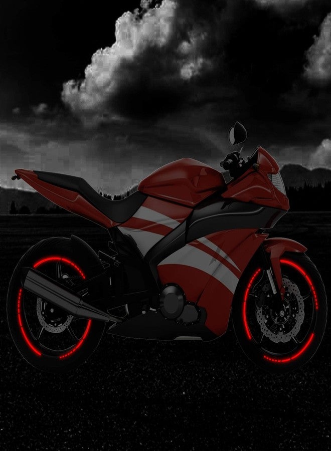 Allure Auto® 16" Reflective Wheel Rim Stripe Decal for Motorcycle Car Cycling Bike Bicycle Night Reflective Safety Decoration Stripe Rim Reflective Stickers DIY (Red) for Maruti Ertiga 2015 2018 - Image 4