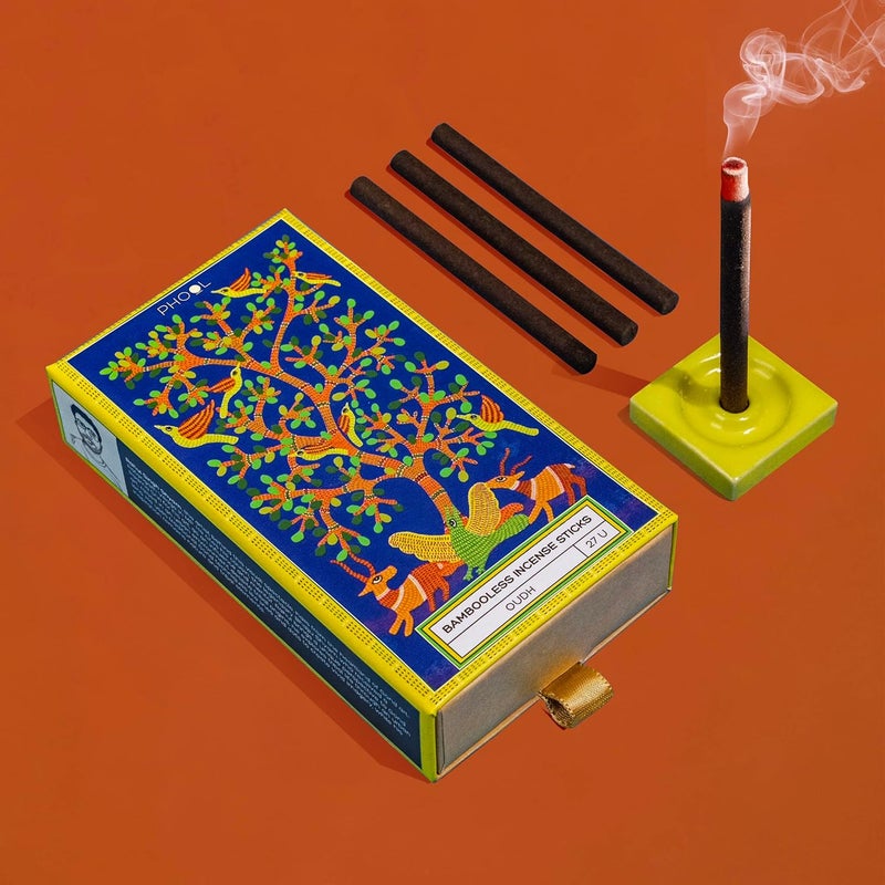 PHOOL LUXURY INCENSE Phool Bambooless Incense Sticks Oudh Dhoop Sticks for Pooja Special Char Dham Yatra Pack Dhoop Holder Inside Charcoal Free Oudh Agarbatti Burn Time 60 Mins Surprise Gift Inside - Image 3