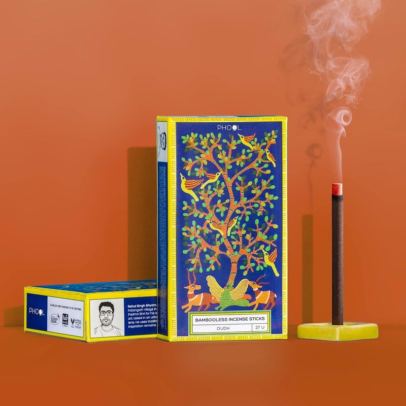 PHOOL LUXURY INCENSE Phool Bambooless Incense Sticks Oudh Dhoop Sticks for Pooja Special Char Dham Yatra Pack Dhoop Holder Inside Charcoal Free Oudh Agarbatti Burn Time 60 Mins Surprise Gift Inside - Image 4