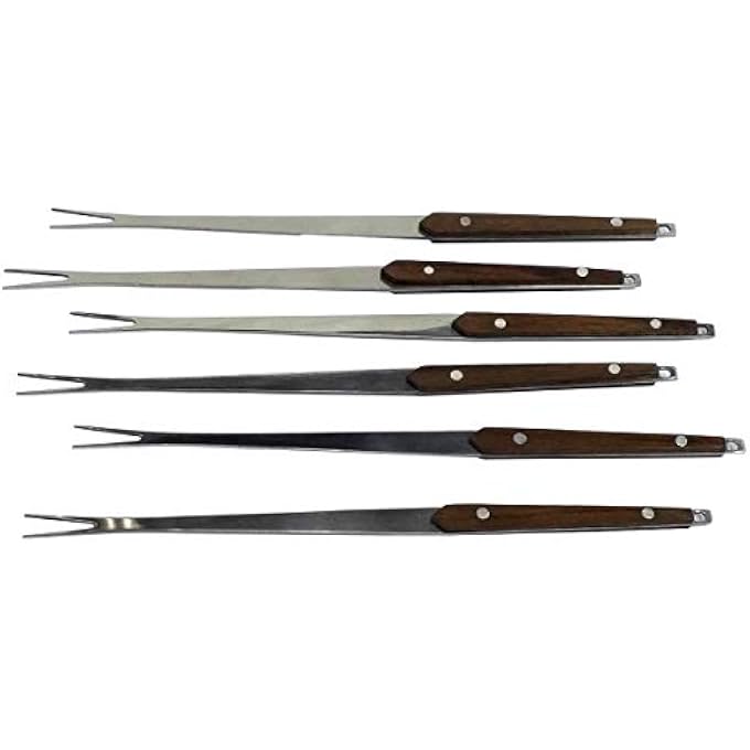 Unity Classic Steel Fondue Forks With Wooden Handle Pack Of 6 - Image 3