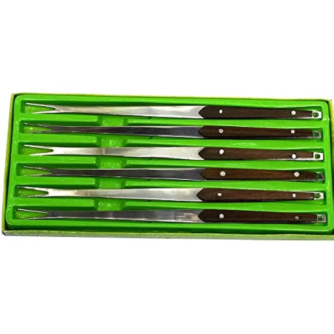 Unity Classic Steel Fondue Forks With Wooden Handle Pack Of 6 - Image 1