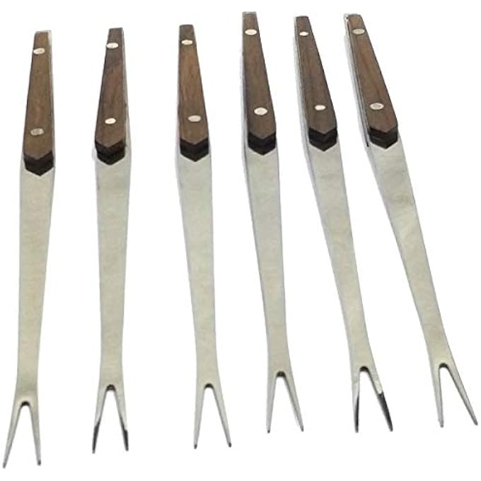 Unity Classic Steel Fondue Forks With Wooden Handle Pack Of 6 - Image 2