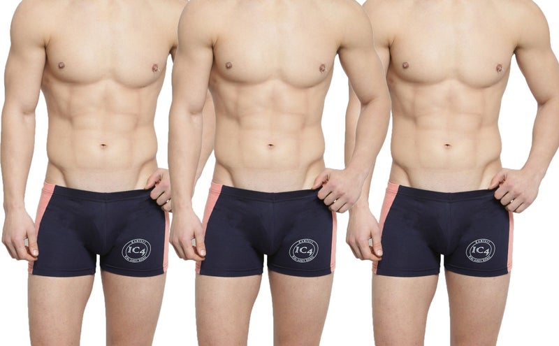 IC4 Store IC4 Men's Classic Trunk Navy and Orange Pack of 3 - Image 1