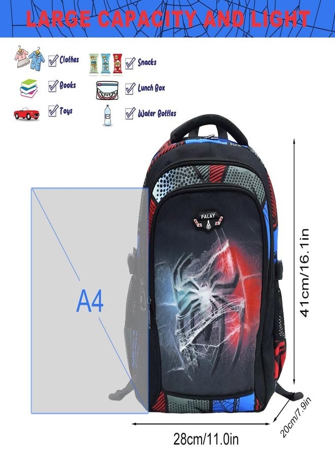 PALAY® Kids School Backpack for Schoolboys Cartoon Fashion Backpack Multi-Compartment Zipper Waterproof Camping Lightweight Outdoor Activity for Primary School Boys - Image 2