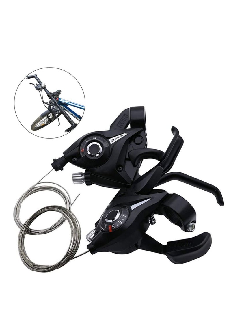 Y&D Bike Shifters, 2Pcs Gear Levers for Mountain Bikes Road Shifters Shift Brake Combination with Cable, 3x7 Speed Changer Shifter Set Cycle Transmission Mtb - Image 2