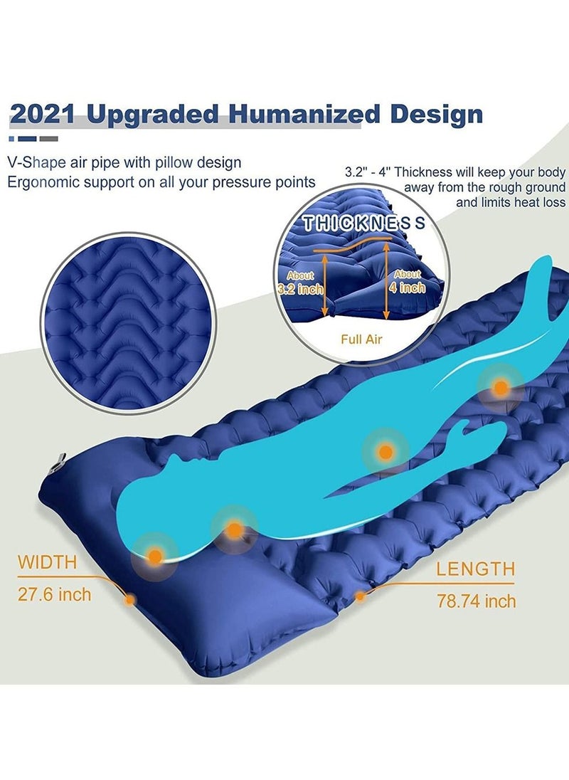 مرتبة نوم للتخييم، بساط نوم قابل للنفخ بسمك إضافي 3.9 بوصة مع وسادة ومضخة مدمجة، مرتبة هوائية خفيفة الوزن مقاومة للماء للتخييم للتخييم والمشي لمسافات طويلة والخيام - pzsku/ZB484B68E548058456912Z/45/_/1669963959/a343cf9a-e09a-45b9-b401-90293ef09280