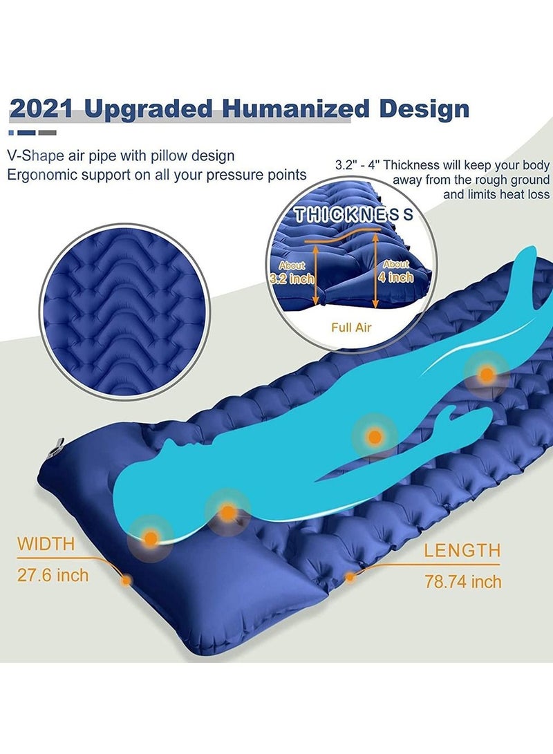 Arabest Camping Sleeping Pad, Extra Thickness 3.9 Inch Inflatable Sleeping Mat with Pillow Built-in Pump, Compact Ultralight Waterproof Camping Air Mattress for Backpacking, Hiking, Tent - Image 2