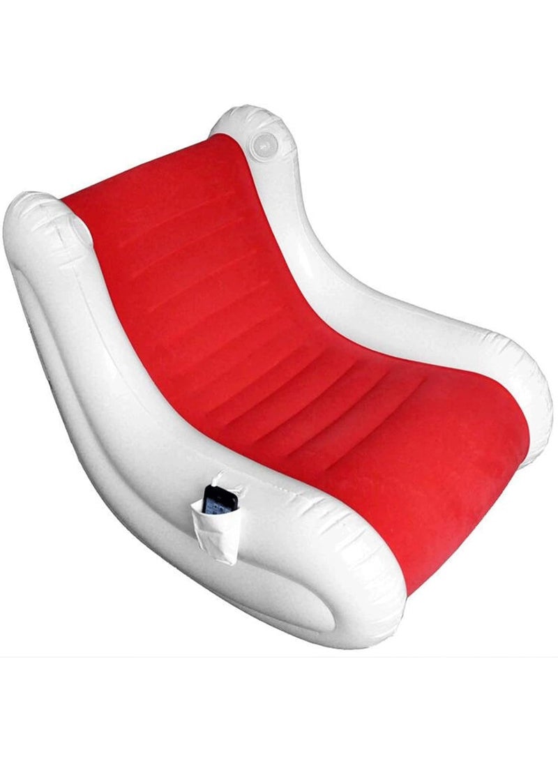 Inflatable Beanbag Rocking Chair with Built-In Bluetooth Speaker – Comfortable Round Sofa for Adults & Kids, Indoor/Outdoor Use, Pump Included - Image 1