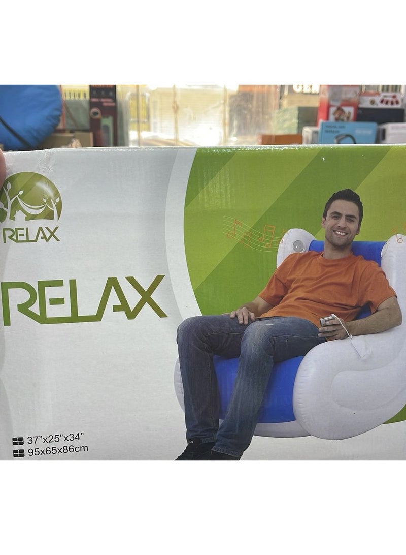 Inflatable Beanbag Rocking Chair with Built-In Bluetooth Speaker – Comfortable Round Sofa for Adults & Kids, Indoor/Outdoor Use, Pump Included - Image 5