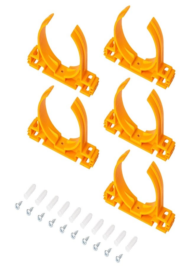 POWERTEC 70342 Open Style Hangers for 2-1/2” Dust Collection Pipe and Hose with Multi Mounting Options, 4.5lb Holding Capacity - 5 PK Orange - Image 1