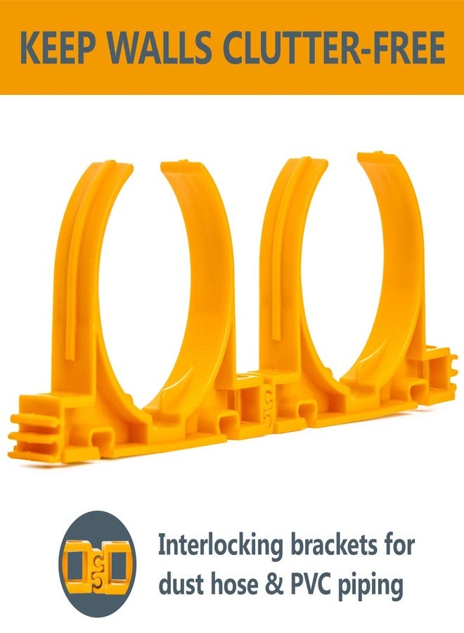 POWERTEC 70342 Open Style Hangers for 2-1/2” Dust Collection Pipe and Hose with Multi Mounting Options, 4.5lb Holding Capacity - 5 PK Orange - Image 4