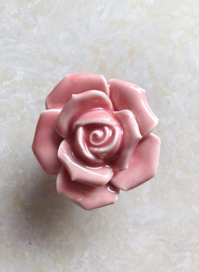 DLD Knobs, 8Pcs Elegant Pink Rose Pulls Flower Ceramic Cabinet Knobs Cupboard Drawer Pull Handles + Scre. - Image 5
