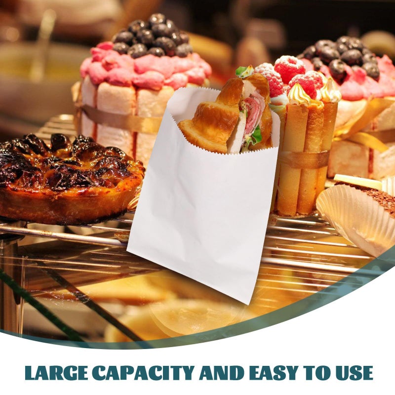 100pcs Biodegradable Grease Resistant Oil Proof Paper Bags 13x18cm for Snack Takeout Hot Dogs - Image 4
