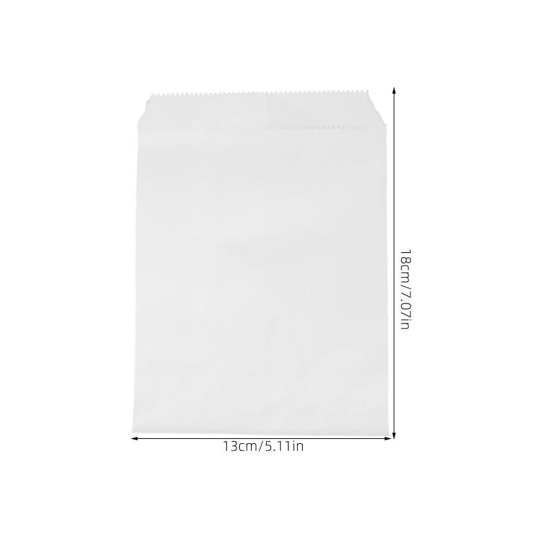 100pcs Biodegradable Grease Resistant Oil Proof Paper Bags 13x18cm for Snack Takeout Hot Dogs - Image 3