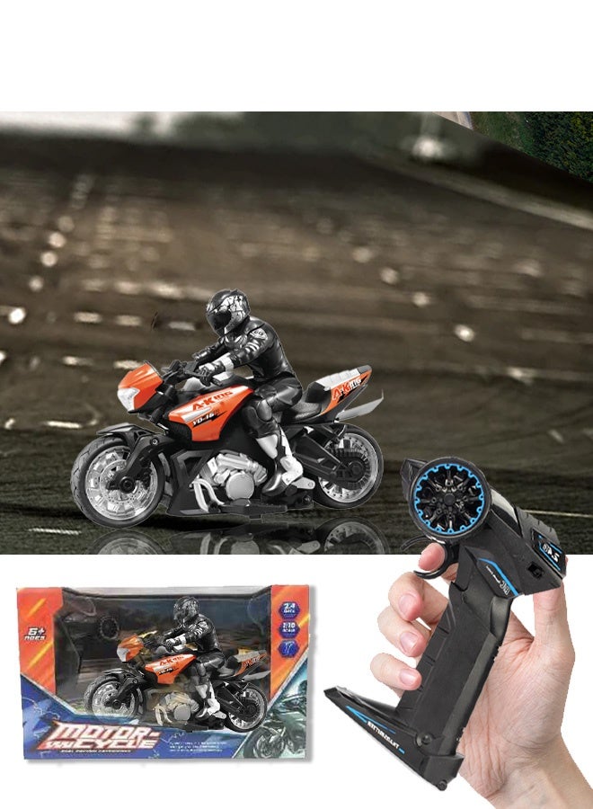 high speed toy motorbike with handle, Children's remote control motorcycle, birthday hobby remote control motorbike toys, equal scale reduction, suitable for 5-12 years old boys and girls racing toys - Image 1