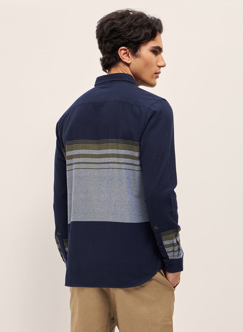 THE BEAR HOUSE Men's Cotton Shirt | Casual & Formal Long Sleeve Slim Fit | Classic Button-Down, Office & Everyday Wear, Comfortable & Breathable Fabric - Image 2