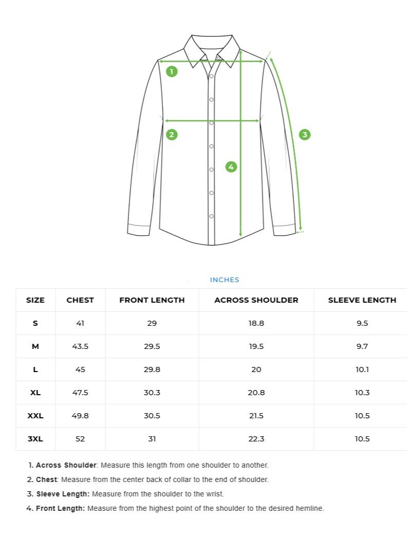 THE BEAR HOUSE Men's Cotton Shirt | Casual & Formal Long Sleeve Slim Fit | Classic Button-Down, Office & Everyday Wear, Comfortable & Breathable Fabric - Image 3