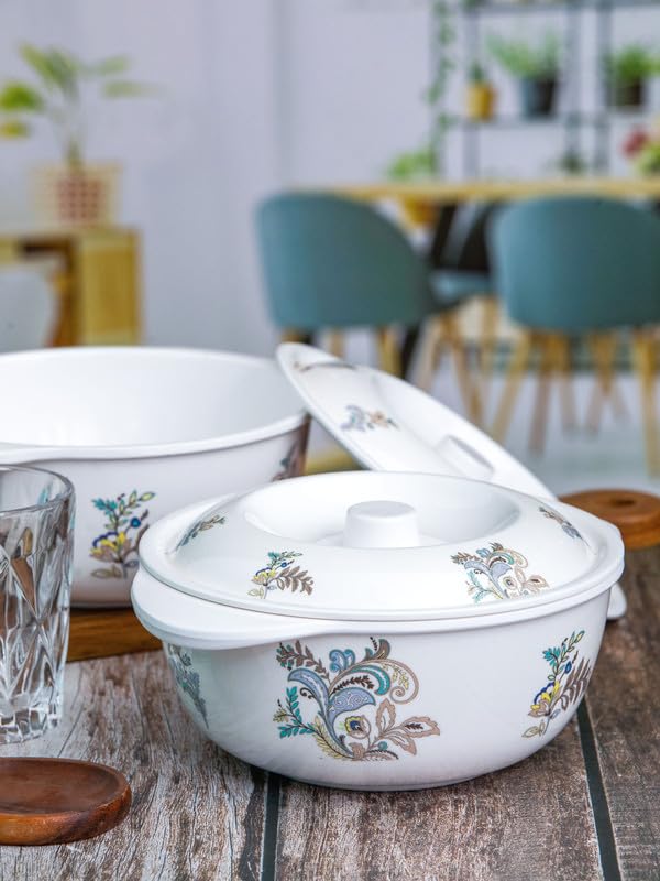 Servewell Serving Casserole with Lid Set 2 2 pc Urmi 19 cm Flourish - Image 1