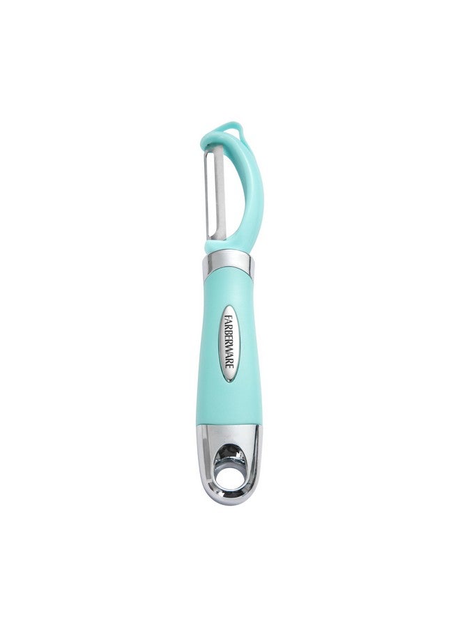 Farberware Euro Peeler, a Kitchen Essential for Quick and Easy Peeling of Produce, Chocolate, Cheeses and More, Features Hang-Hole for Easy Storage, Dishwasher Safe, Aqua Sky - Image 1