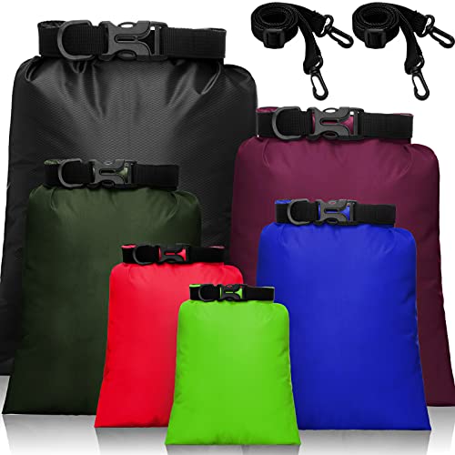 Shappy 6 Pcs 612 Pcs Waterproof Dry Bags Lightweight Outdoor Waterproof Dry Stuff Sacks 1585432 L and Long Adjustable Shoulder Strap for Kayaking Rafting Boating Hiking Camping Mix Colour - Image 1