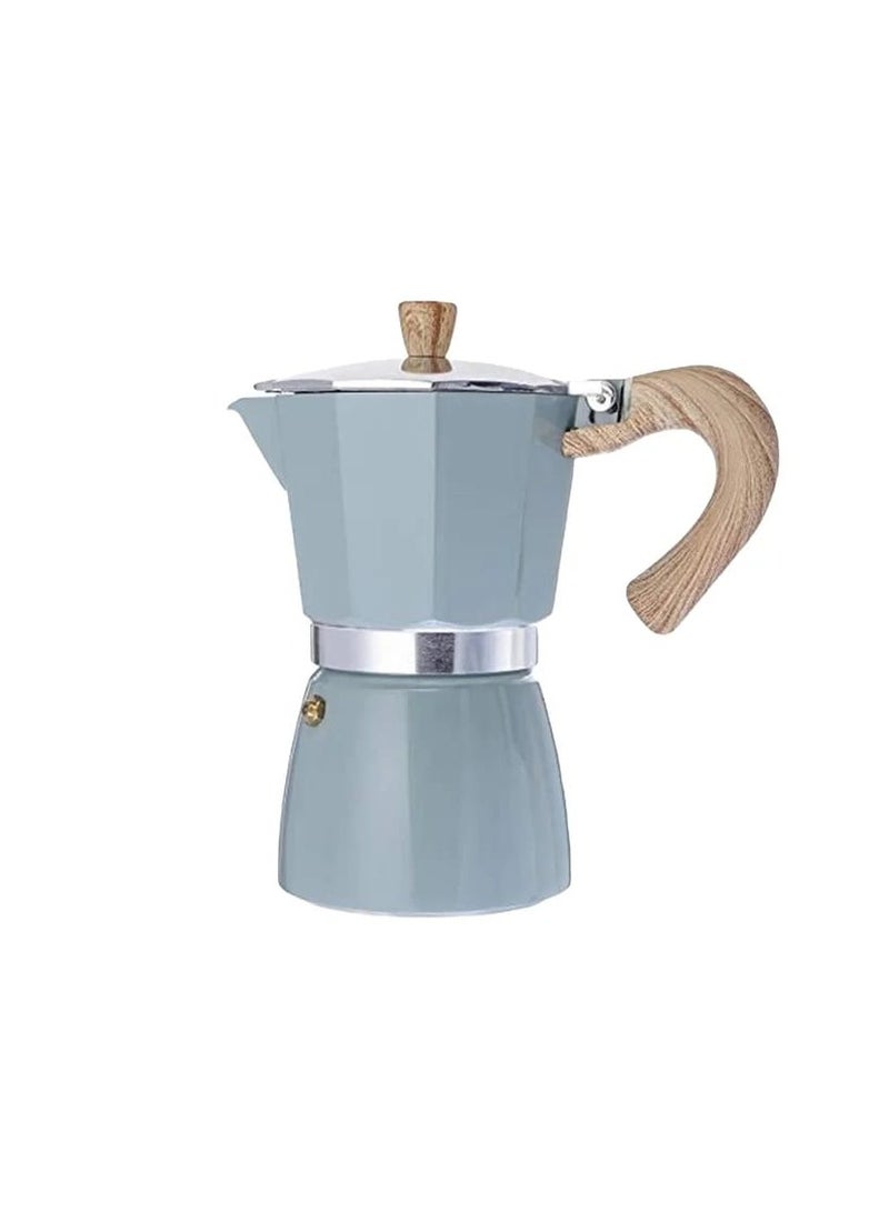 Liying Stovetop Espresso Maker Moka Pot (3cup), Leak-Proof, Perfect for Authentic Cuban & Italian Style Espresso (BLUE)  - Image 1