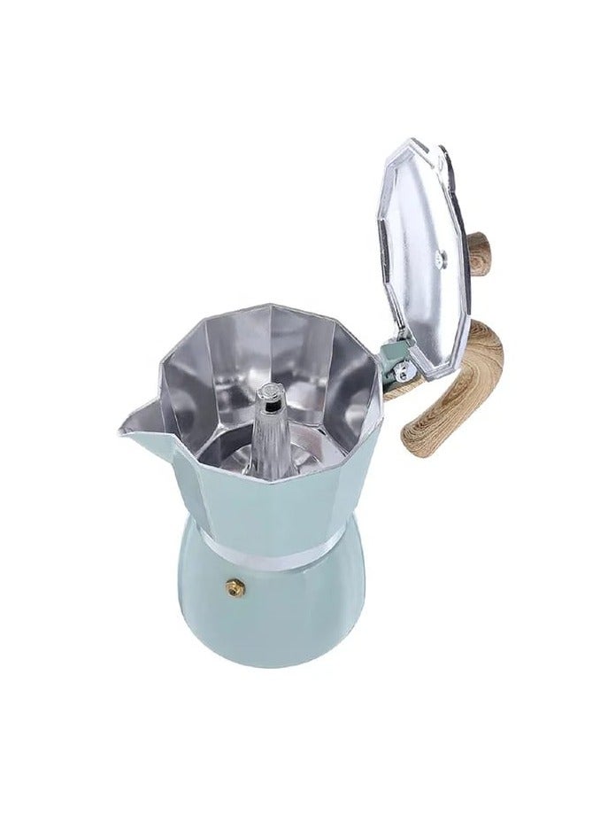 Liying Stovetop Espresso Maker Moka Pot (3cup), Leak-Proof, Perfect for Authentic Cuban & Italian Style Espresso (BLUE)  - Image 2