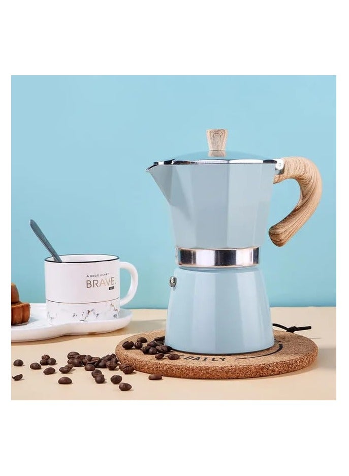 Liying Stovetop Espresso Maker Moka Pot (3cup), Leak-Proof, Perfect for Authentic Cuban & Italian Style Espresso (BLUE)  - Image 5