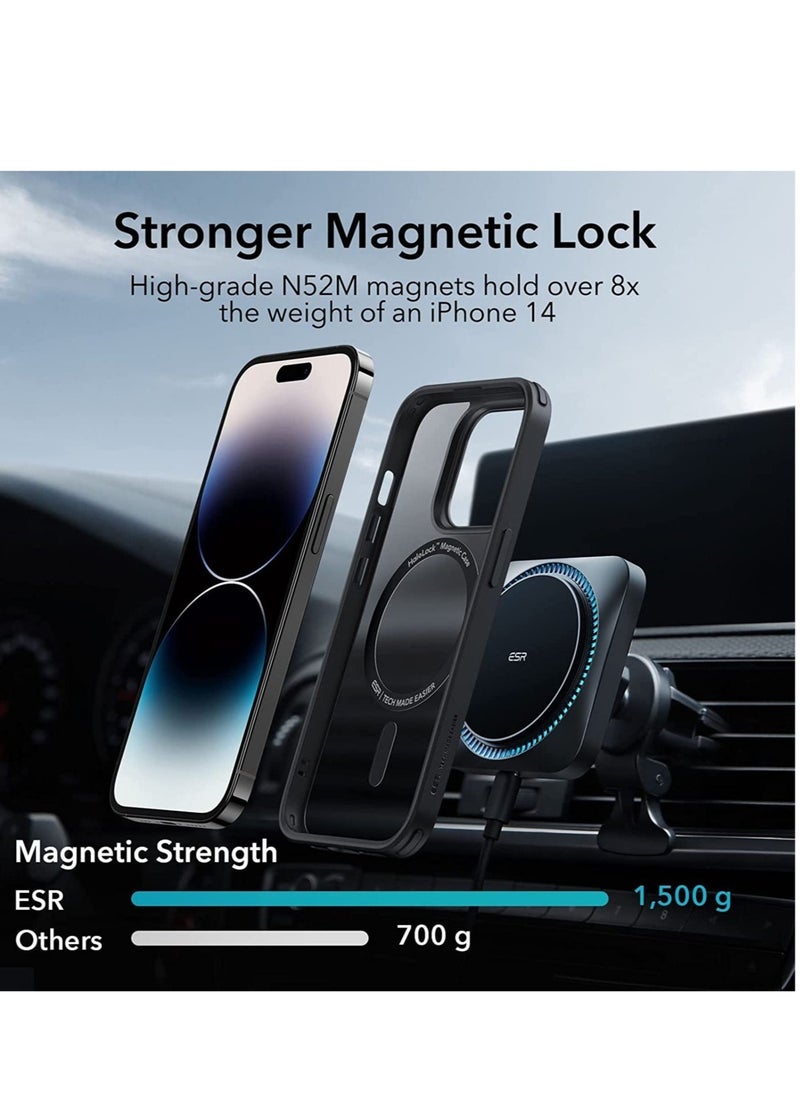 Raxoom iPhone 14 Pro Max Case, MagSafe Phone Case Supports Magnetic Wireless Charging, Shockproof Military-Grade Protection, Scratch-Resistant Back, Classic Hybrid Cover for iPhone 14 Pro Max, Black - Image 4