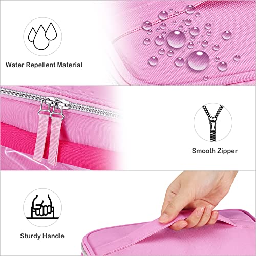 KENOBEE Travel Bag for Toniebox and Yoto Player, Large Capacity Audio Player Carry Case, With Transparent Bag for Tonies Figures, Mesh Pocket for Player Cards and Creative Tonies Characters, Pink - Image 3